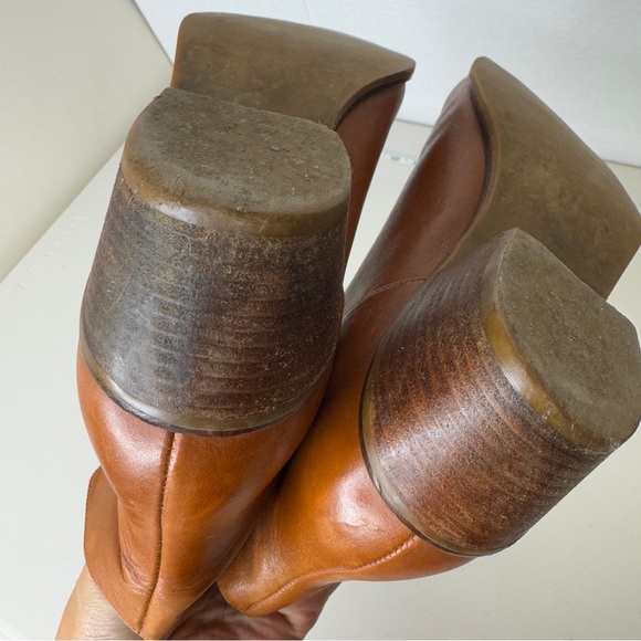 Cole Haan Cognac Leather Ankle Boots Block Heel, Chelsea Style Size 8 - Picture 13 of 13